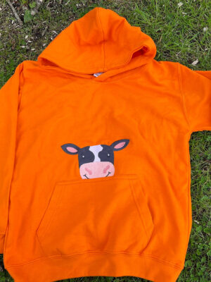 Cow Peeking Hoody 9-11 years