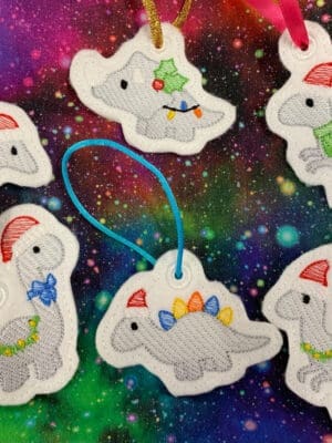 Set of 6 Christmas Dinos