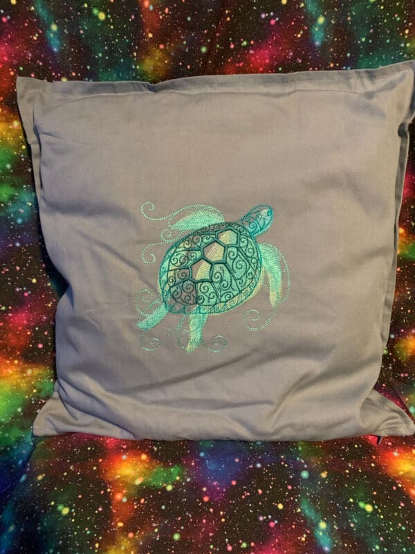 Aqua Marine Sea Turtle Cushion