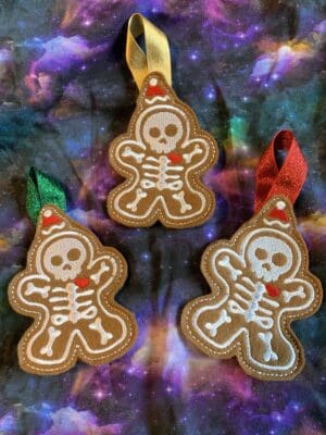 Skeleton gingerbread man ornament