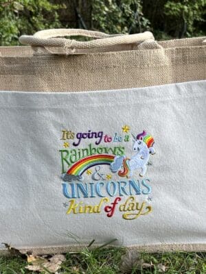 Rainbows and Unicorns Jute Bag - Large