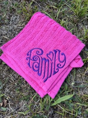 Family heart washcloth