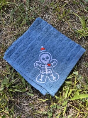 Gingerbread skeleton washcloth