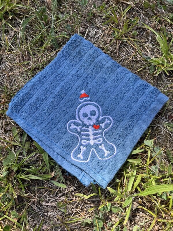 Gingerbread skeleton washcloth