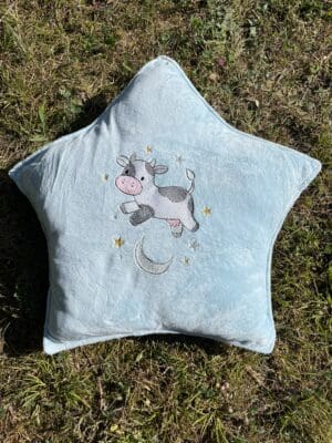Moon cow star cushion