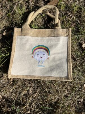 Happy Day Cloud Jute Bag - Small