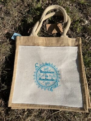 Happiness is Handmade Jute Bag - Medium