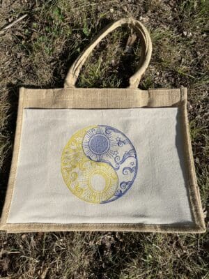 Celestial Yin Yang Jute Bag - Large