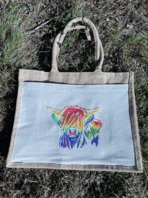 Rainbow Hamish Jute Bag - Large