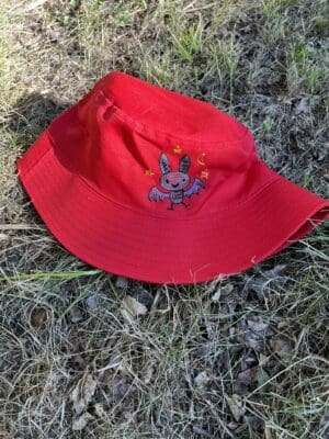 Bat - Red ~ Adult Bucket Hat