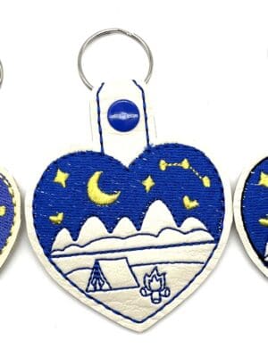 Camping heart keyfob