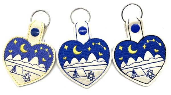 Camping heart keyfob