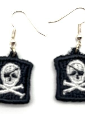 Pirate flag earrings
