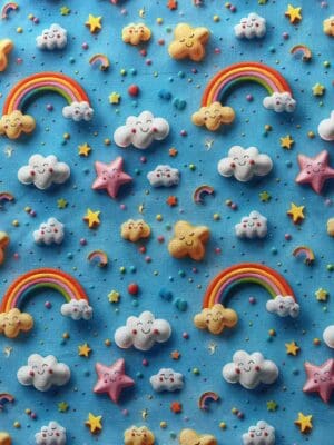 3D Rainbows Cotton Fabric