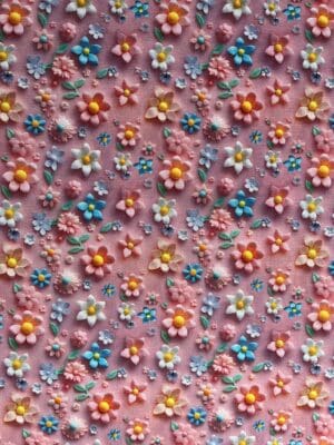 3D Flowers Cotton Fabric