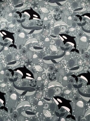 Whales Cotton/Lycra Fabric