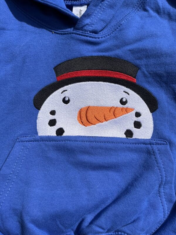 Snowman Peeking Hoody 1-2 years - Image 2