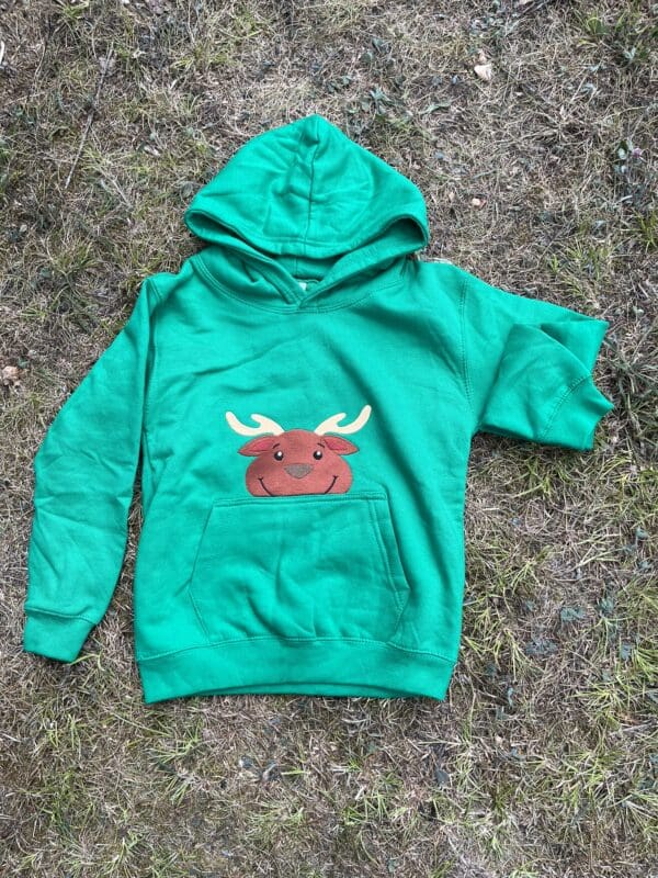 Reindeer Peeking Hoody 7-8 years
