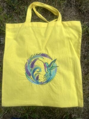 Lavender Hummingbird Shopper