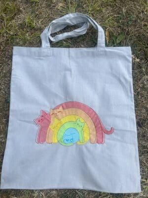 Rainbow Stretch Cats Shopper